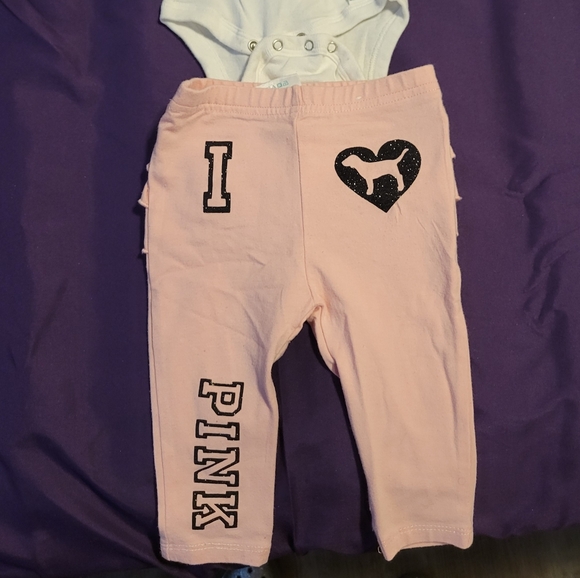 Infant Baby Girl Victoria Secret Pink Outfits (Size 3-6mo) - Picture 4 of 10
